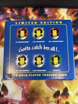 Pokemon Charizard 23K Gold card Blue Box Burger King 1999 - Image 4
