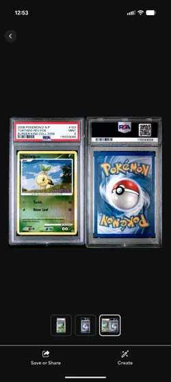 Pokemon Turtwig D&P Burger King Stamp Reverse Holo Promo #103/130 PSA 9 (Pop 16) - Image 3