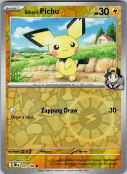 Ethan's Pichu 071/182 Common Destined Rivals Pokemon Reverse Holo Near Mint - Image 1