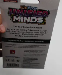 Pokemon TCG Sun & Moon Unified Minds 3-Pack Hanger Box SEALED - Image 3