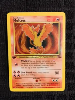 Moltres 1st Edition Fossil 27/62 Regular NM TCG Pokemon - Image 2