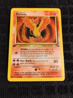 Moltres 1st Edition Fossil 27/62 Regular NM TCG Pokemon - Image 3
