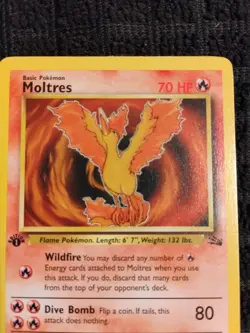 Moltres 1st Edition Fossil 27/62 Regular NM TCG Pokemon - Image 5