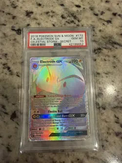 2018 POKEMON SUN & MOON CELESTIAL STORM SECRET #172 FULL ART/ELECTRODE GX PSA 10 - Image 3