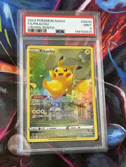 Pokemon Crown Zenith: Galarian Gallery #GG30/GG70 Pikachu Full Art Holo PSA 9 - Image 1
