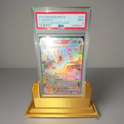 Pokemon Flareon ex 014/131 Prismatic Evolutions Stamp Promo Holo PSA 9 EN - Image 1
