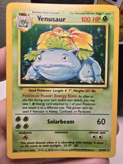 Venusaur 15/102 Holo Rare Base Set Unlimited Pokemon English EX-NM - Image 2