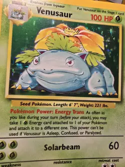 Venusaur 15/102 Holo Rare Base Set Unlimited Pokemon English EX-NM - Image 3