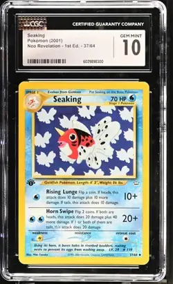 Pokemon CGC 10 Seaking 37/64 Neo Revelation 1st Edition 2001 Uncommon English - Image 1