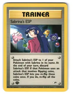 Sabrina's ESP 117/132 1st Edition Uncommon Gym Heroes Pokemon MP - Image 1