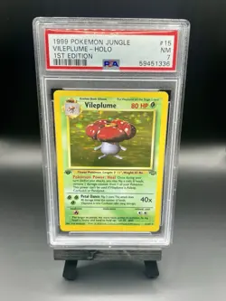 Vileplume 15/64 PSA 7 1st Edition Jungle Holo Rare 1999 English WOTC - Image 1
