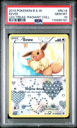 LOW POP PSA 10 Eevee RC14 - 2013 Pokemon B&W - Legendary Treasures Radiant Coll. - Image 1