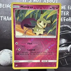 2019 112/181 Mimikyu Pokemon TCG Sun & Moon Team Up Reverse HOLO - Image 1