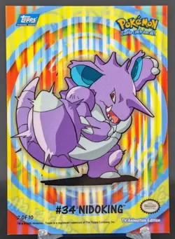 Pokemon Nidoking #34 TV Animation Edition 2 of 10 Sticker 2000 - Image 1
