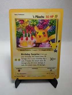 Pokemon Birthday Pikachu 24/53 Celebrations Classic Collection Holo NM - Image 1
