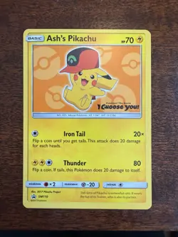 Pokemon TCG Ash's Pikachu SM110 Promo I Choose You! Near Mint - Image 1