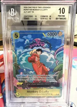 2024 ONE PIECE OP08-TWO LEGENDS TREASURE RARE #109 MONKEY D. LUFFY BGS 10 - Image 1