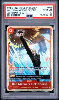 One Piece Premium Booster Vol. 2 Bad Manners Kick Course OP04-016 - PSA 10 - Image 1