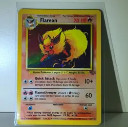 Wizards of the Coast Pokemon TCG Flareon 3/64 Jungle Holo Rare Unlimited - Image 1