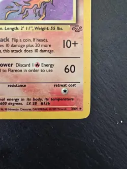 Wizards of the Coast Pokemon TCG Jungle Flareon 3/64 Holo Rare Unlimited - Image 4