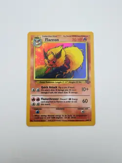 Pokemon TCG Flareon Holo Rare Unlimited Card 3/64 Jungle MP/LP Condition - Image 1