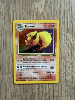 Pokemon TCG Flareon Jungle Holo Card 3/64 Unlimited Rare - Image 1