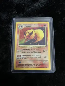 Pokemon TCG Flareon Jungle Holo Card 3/64 Unlimited Rare, No Symbol - Image 1