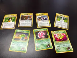 Erika TRAINER cards 4 Pokemon Old back Vintage Japanese card + Bonus 3 Lot - Image 1