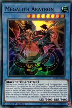 IGAS-EN040 MEGALITH ARATRON SUPER RARE 1ST EDITION YuGiOh CARD - Image 1
