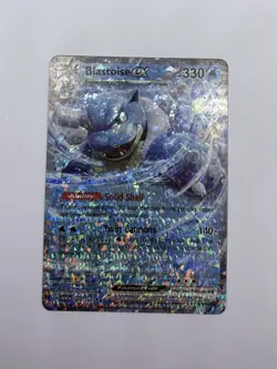Blastoise ex 009/165 Pokemon 151 English Double Rare Holo Stained Glass Fan Art - Image 1