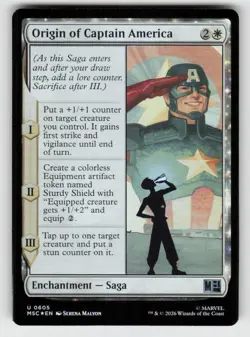 Foil Origin of Captain America 605 Uncommon Commander: Marvel Super Heroes NM - Image 1