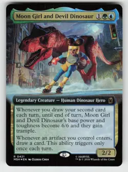 Foil Moon Girl and Devil Dinosaur (Extended Art) 421 Rare Marvel Super Heroes NM - Image 1
