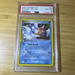 2005 POKEMON EX DEOXYS #24 SEAKING-REVERSE FOIL PSA 8 Low Pop - Image 1