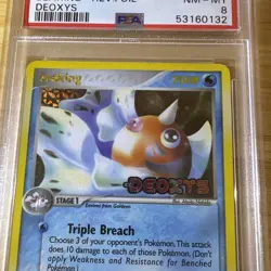 2005 POKEMON EX DEOXYS #24 SEAKING-REVERSE FOIL PSA 8 Low Pop - Image 2