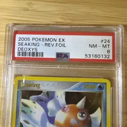 2005 POKEMON EX DEOXYS #24 SEAKING-REVERSE FOIL PSA 8 Low Pop - Image 3
