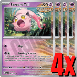 4x Scream Tail 086/182 x4 - Paradox Rift - Pokemon TCG - Playset - Image 1