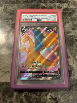 2020 Pokemon SWSH BSP Charizard V #50 Champion Path Elite Trainer Box PSA 10 - Image 1