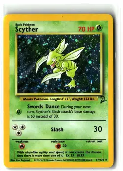 2000 Scyther ⭐ 17/130 Holo Rare Base Set 2 WOTC Vintage Pokemon MP - Image 1