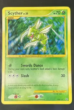 Pokemon Platinum Base Set Holo Scyther 130/127 Secret Rare - MP - Image 1