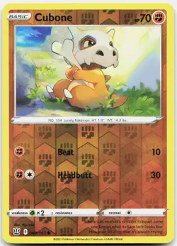 Cubone 069/163 Common Battle Styles Pokemon Reverse Holo Near Mint - Image 1