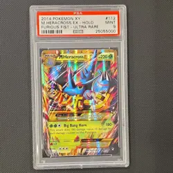 PSA 9 Pokemon TCG M Heracross EX 112/111 XY Furious Fists Ultra Rare Holo - Image 1