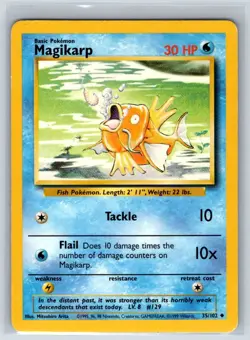 Magikarp 35/102 Uncommon Base Set Unlimited Pokemon Lightly Played - Image 1