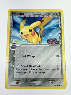 Pokemon TCG Pikachu 79/110 Delta Species Holon Phantoms Reverse Holo STAMPED DMG - Image 1