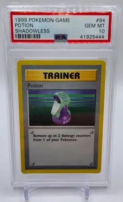 Pokemon Potion Base Set Shadowless 94/102 Common Regular Trainer PSA 10 (1999) - Image 1
