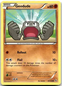 Geodude 45/106 Common Flashfire Pokemon Lightly Played - Image 1