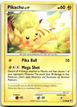 Pikachu 71/99 Common Arceus Pokemon Moderately Played - Image 1