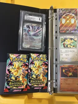 Binder W/81 Nm Singles A Slab And 2 Ascended Heroes Sealed Pokemon Packs - Image 2