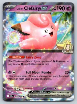 LILLIE'S CLEFAIRY EX 056/159 DOUBLE RARE JOURNEY TOGETHER POKEMON LP GRAPHICS - Image 1