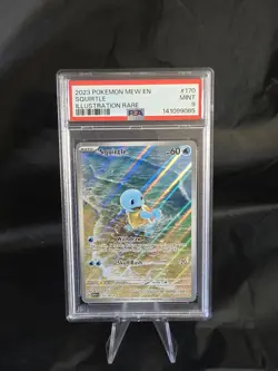 2023 Pokemon Mew En-151 #170 Squirtle Illustration Rare PSA 9 - Image 1