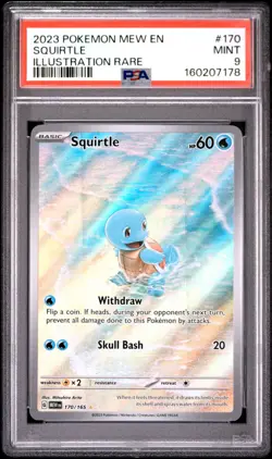 2023 POKEMON MEW EN-151 ILLUSTRATION RARE #170 SQUIRTLE PSA 9 - Image 1